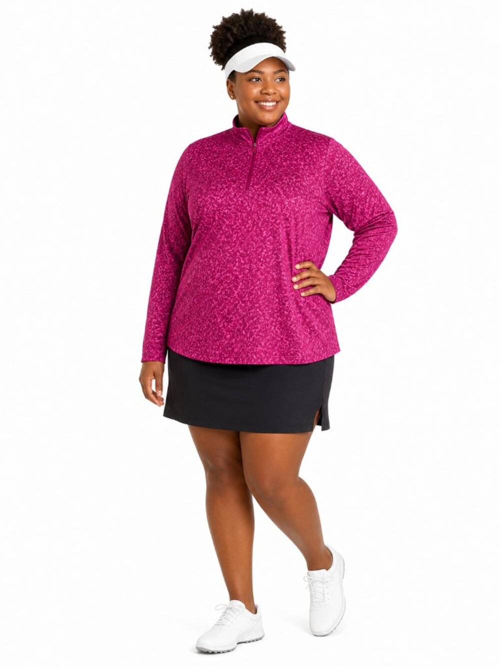 Adidas Golf Primegreen AEROREADY Pink Quarter Zip Athletic Top Size 2XL